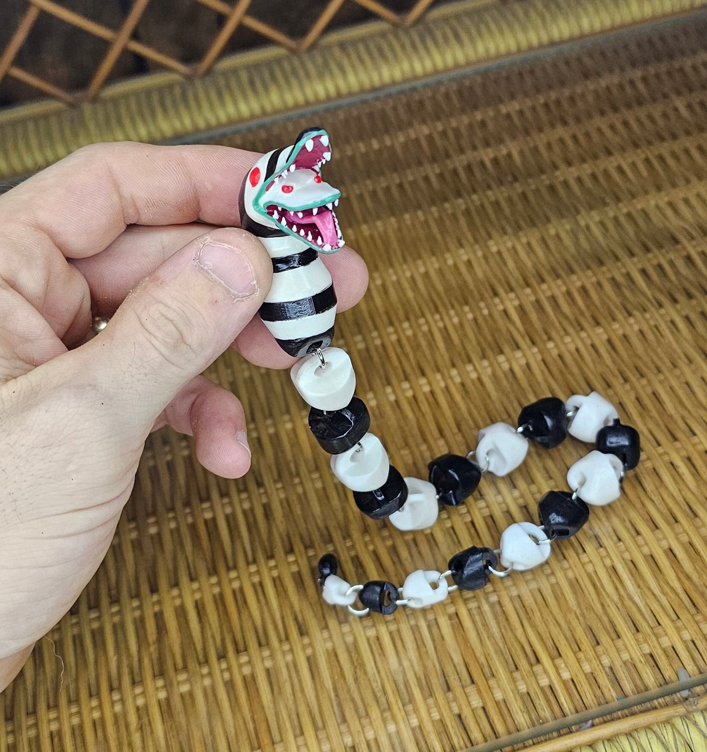 Hand Painted Beetlejuice Sandworm Fidget Toy