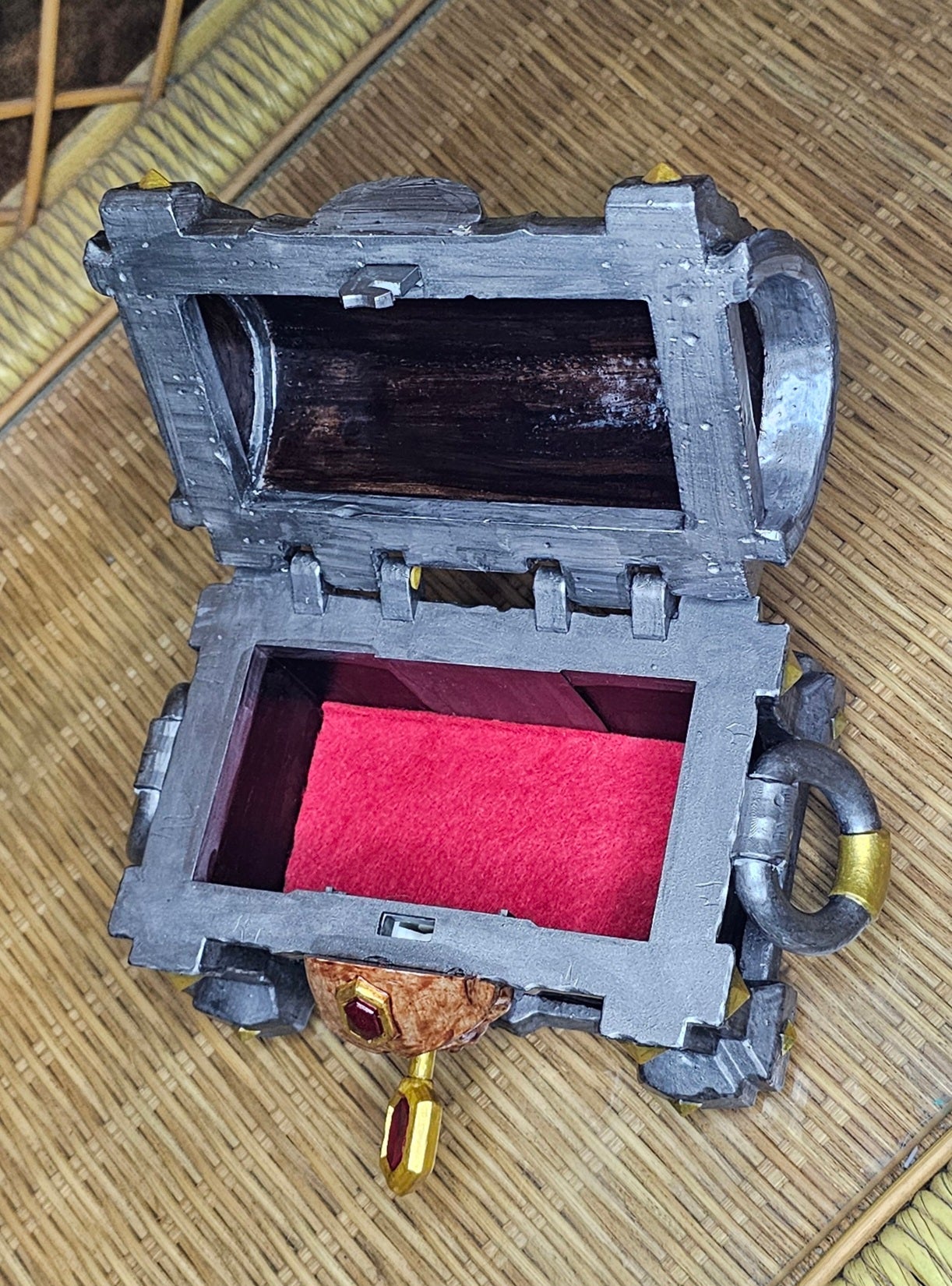 Hand Painted Skull Chest Game Piece Storage